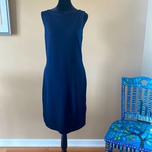 St John Caviar navy knit sleeveless sheath dress in Size 12, excellent condition